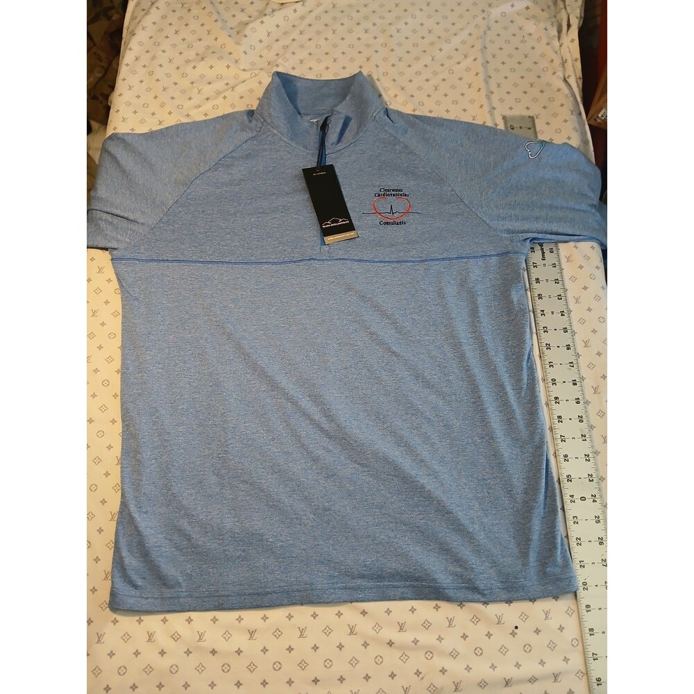 Clearwater Cardiovascular Consulting Sun Mountain NWT 1/4 Zip Size L Light Blue